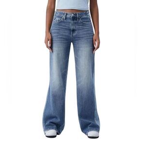 Pacsun Blue Baggy Fit Wide Leg Two Tone Jeans(Size 24)